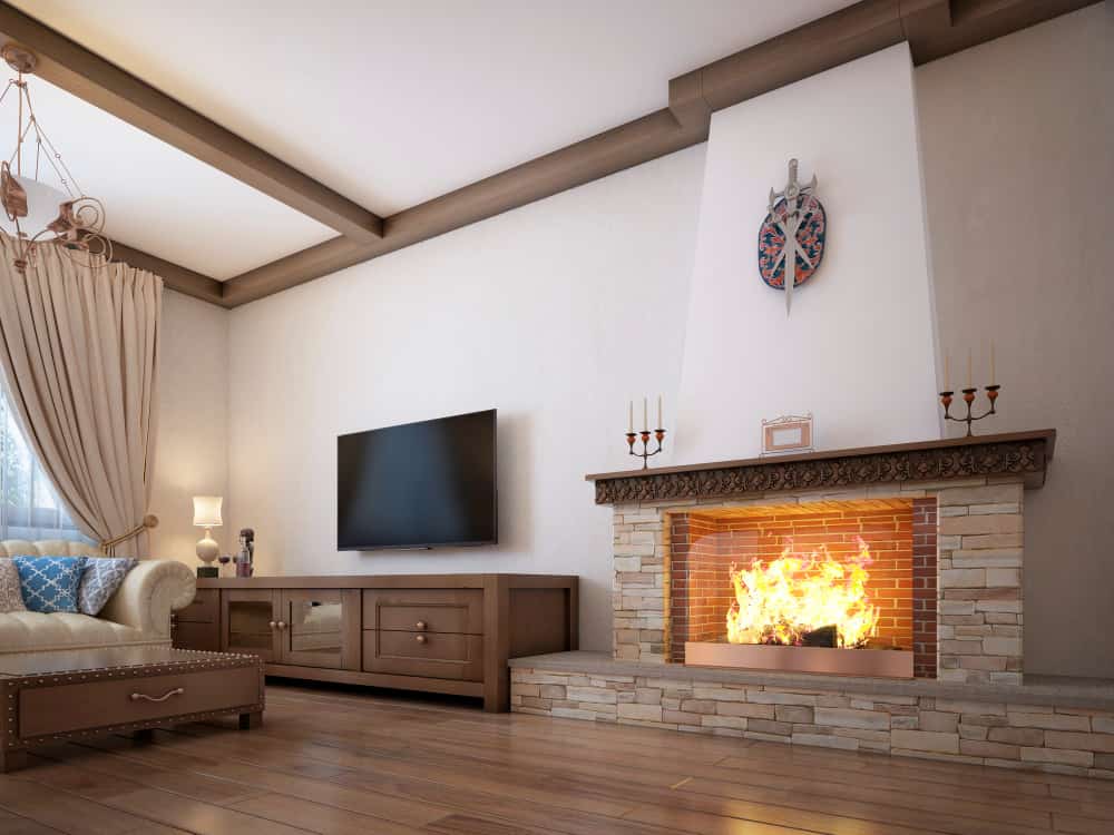 Combinar chimenea y television