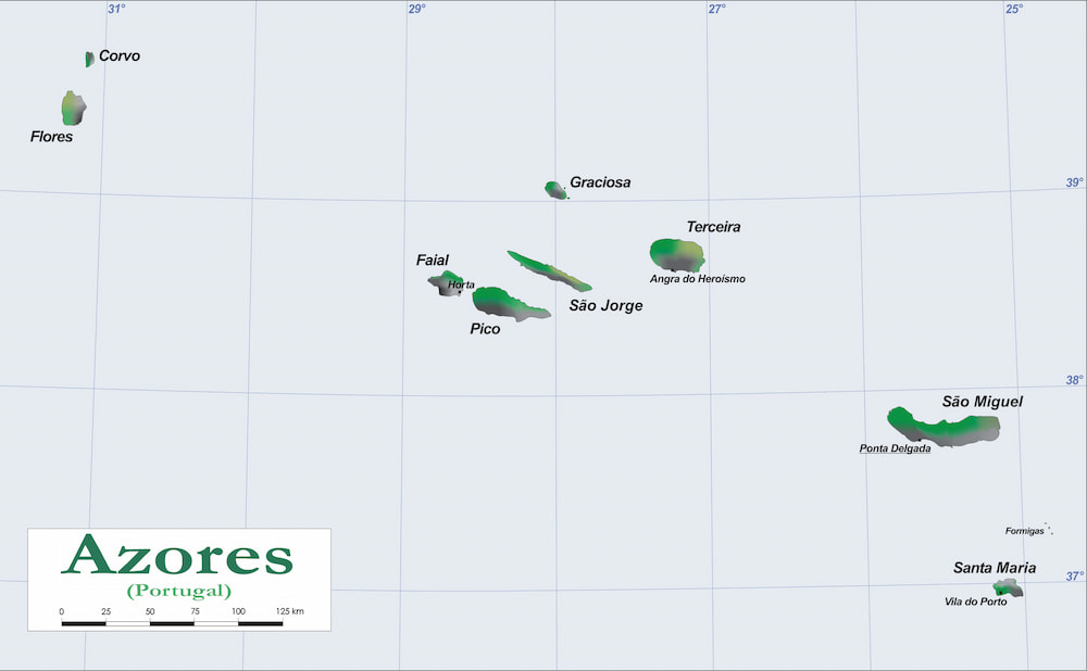 Islas Azores mapa